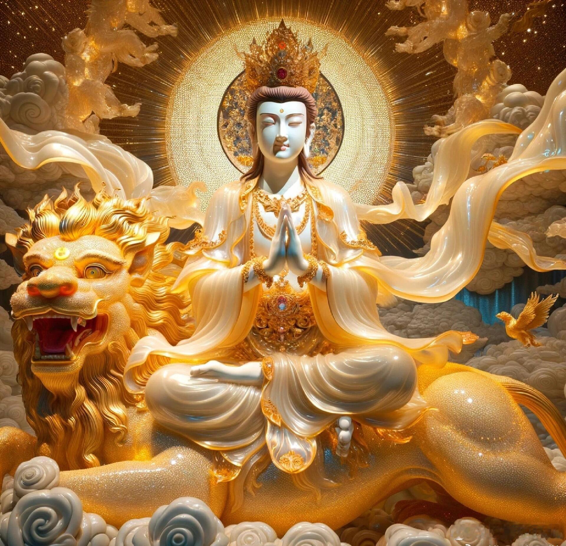 遇见文殊菩萨，停留1秒许个愿，真的很灵！ ​​​