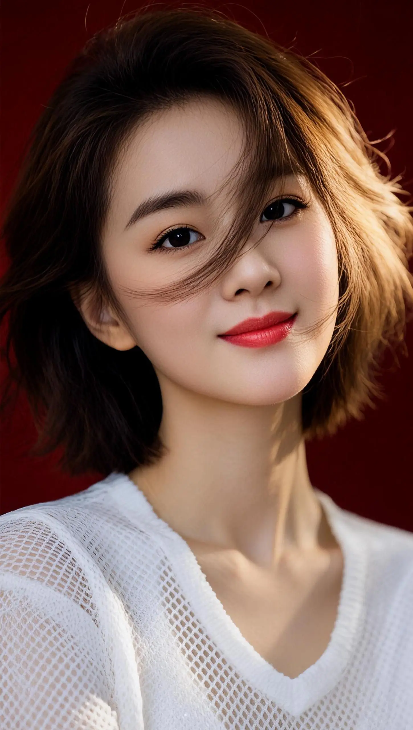 AI逆光短发自拍 ai创作