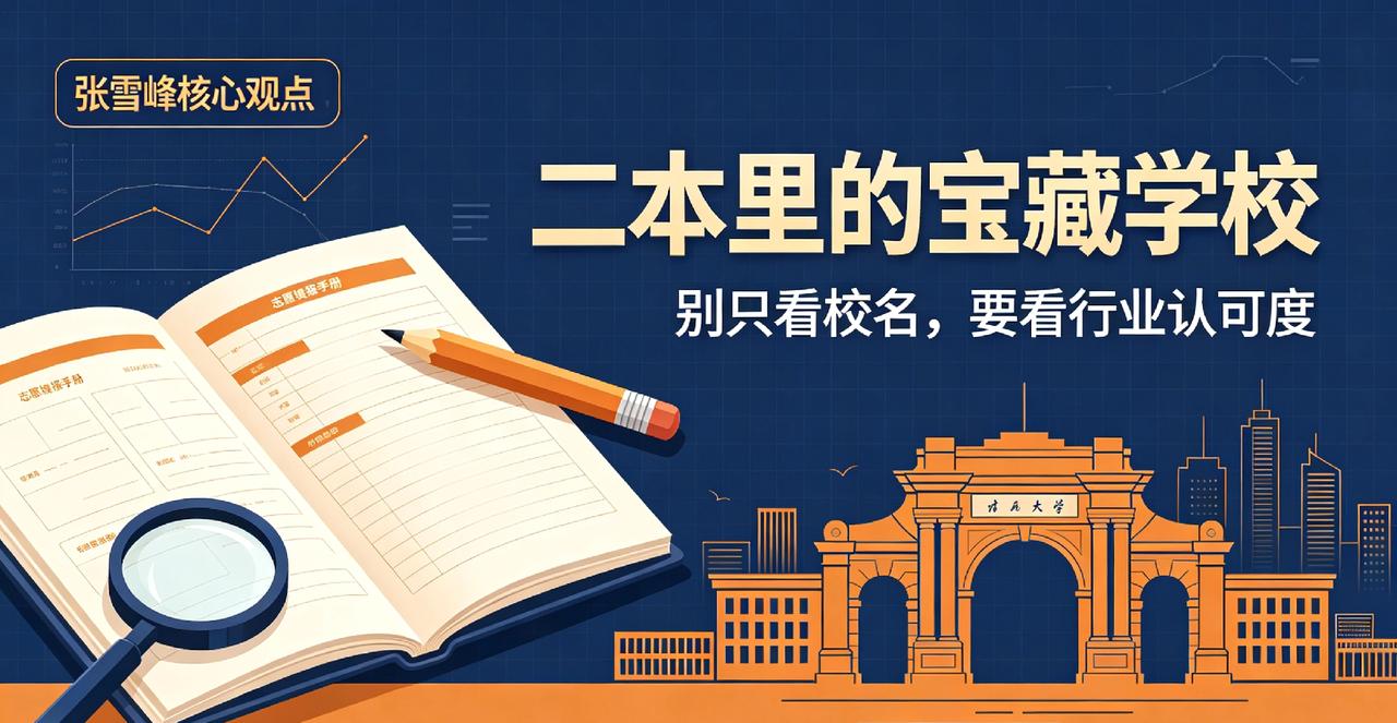 张雪峰的五大核心观点
 
1. 二本择校，专业＞城市＞学校名字。很多叫“XX学院