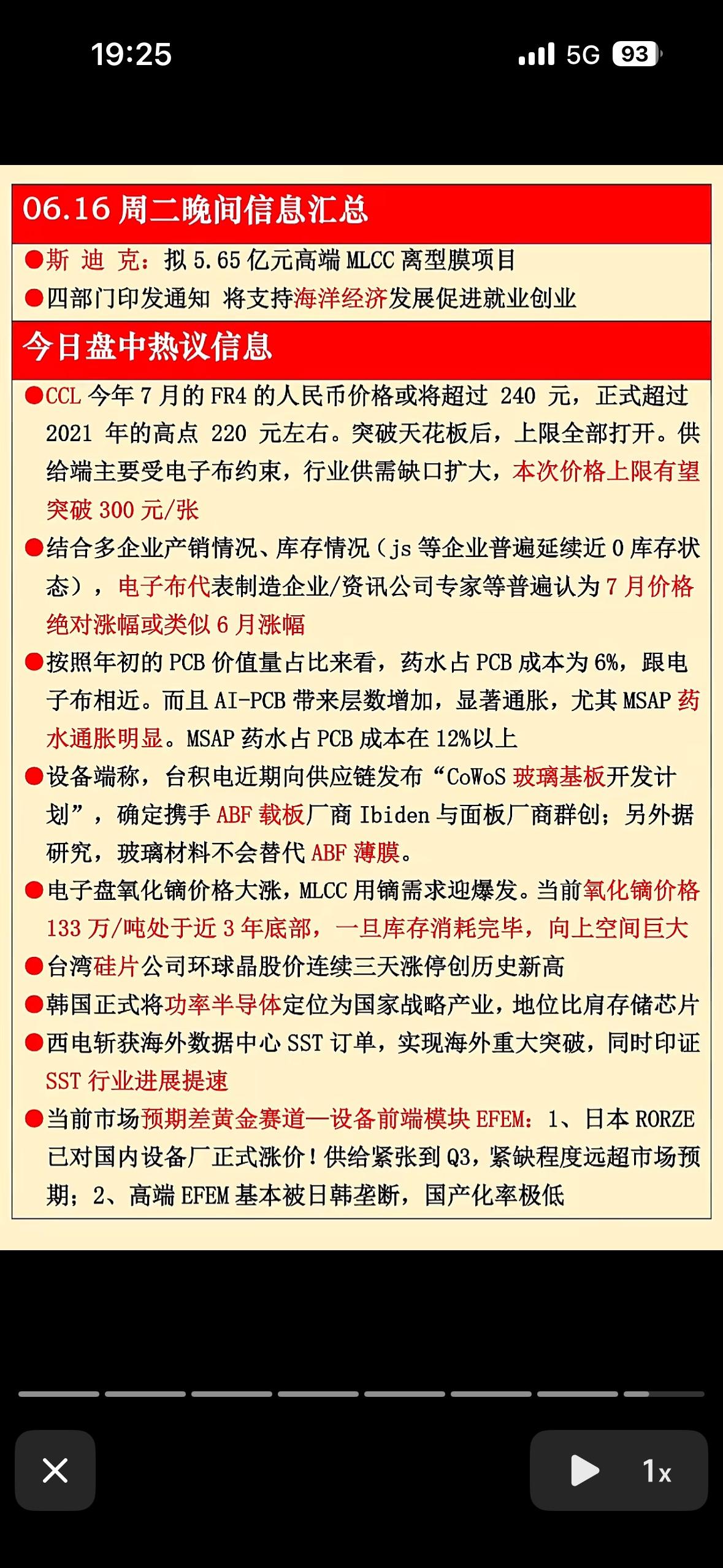 6月16日晚间消息电子布价格要破300元/张？AI-PCB、EFEM涨价潮，半导