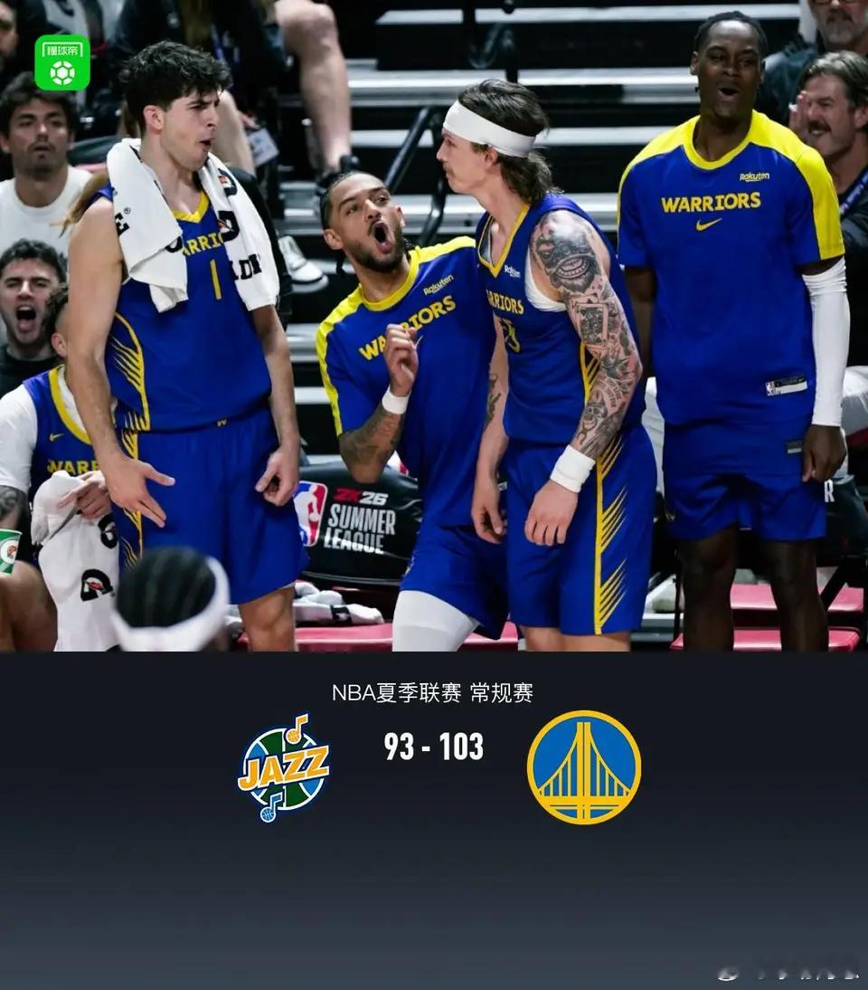 北京时间7月14日NBA夏季联赛 常规赛，犹他爵士对阵金州勇士。半场爵士40-5