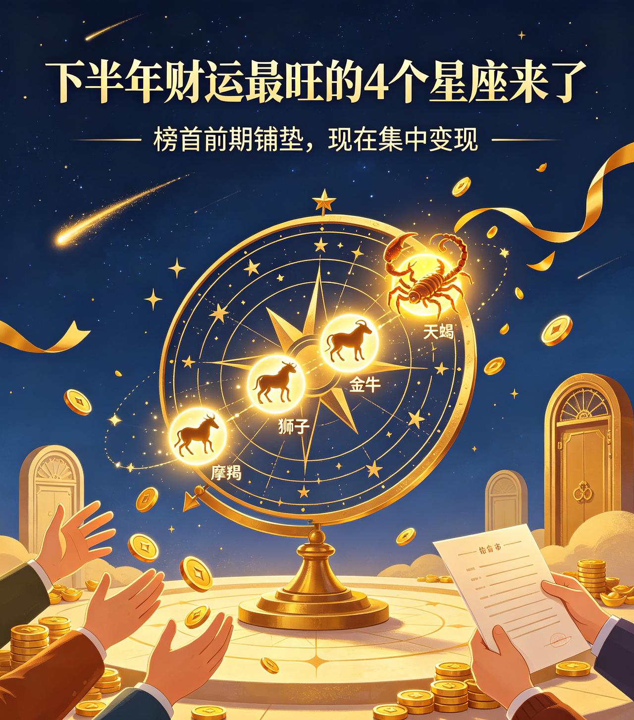 下半年财神偏心这4个星座，
榜首轻轻松松坐等发财！！
 

上半年不少人辛苦打拼