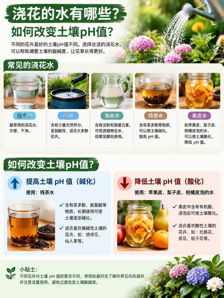 浇花的水有哪些？如何改变土壤pH值？ 花卉绿植养护 月季养护