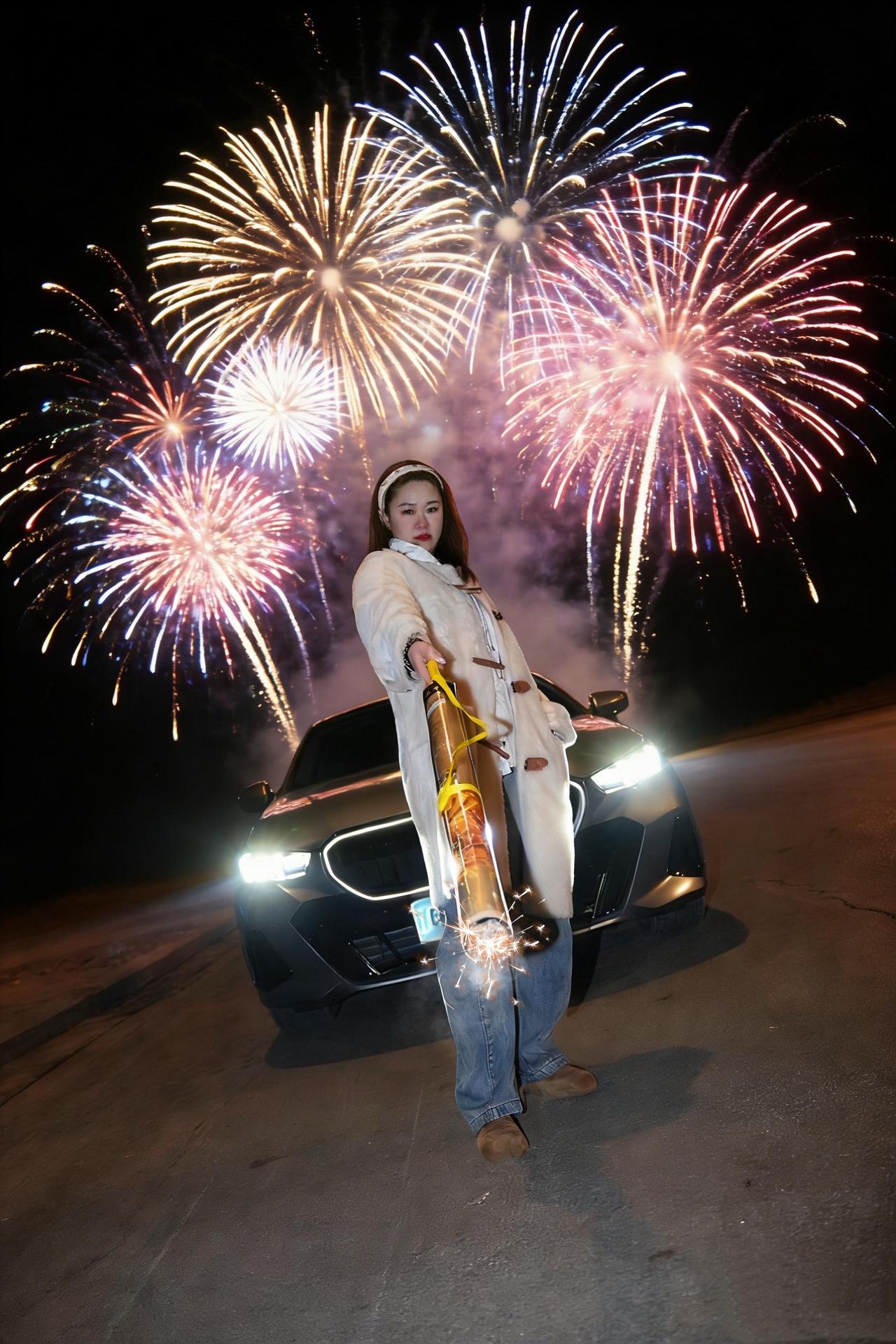 放烟花 夜景人像