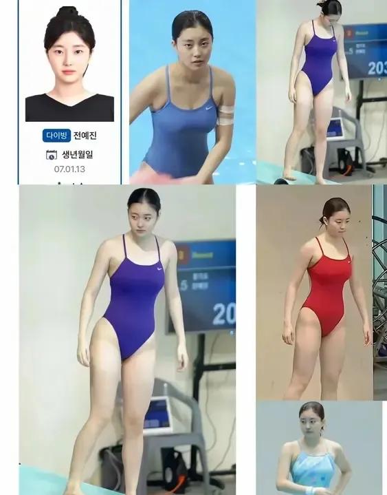全艺珍，这位17岁韩国女高中生跳水运动员，以高颜值，皮肤白皙，运动美的好身材走红