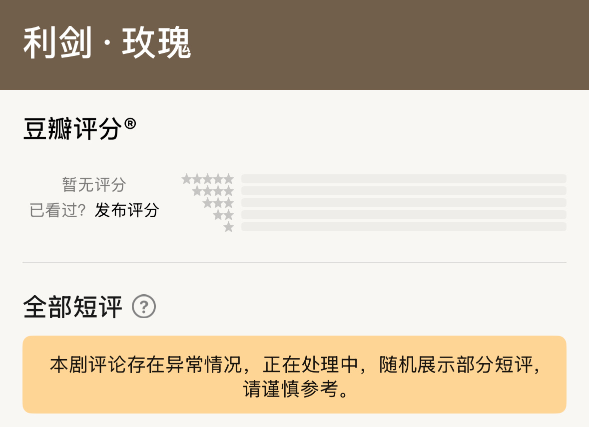 利剑玫瑰豆瓣评分整顿了 ​​​