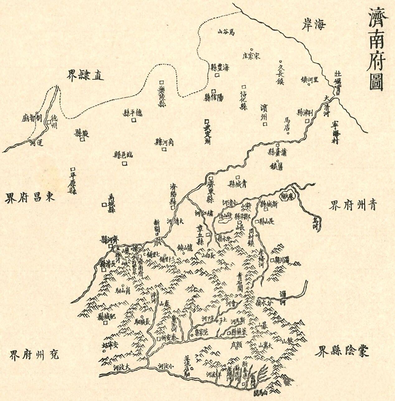 【看图说话】

说说历代济南府~
 
这张古《济南府图》，直观呈现了古代济南府的