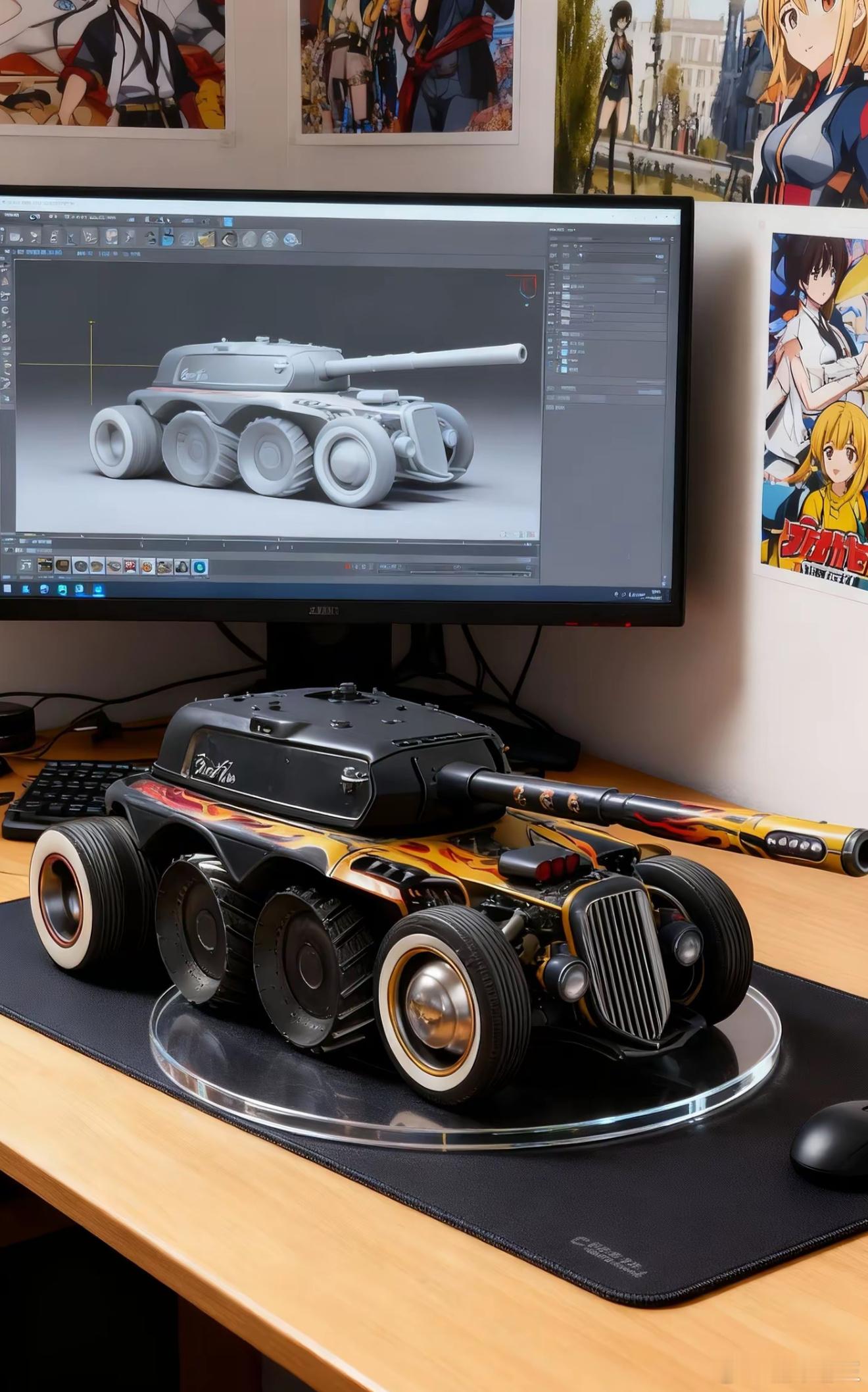 虽然是AI图，但这个涂装我喜欢历史上这个车绝对是萝莉扛大炮 