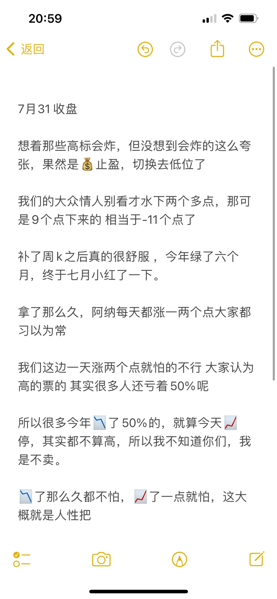 📉了那么久都不怕，📈一天就怕？人性如此。