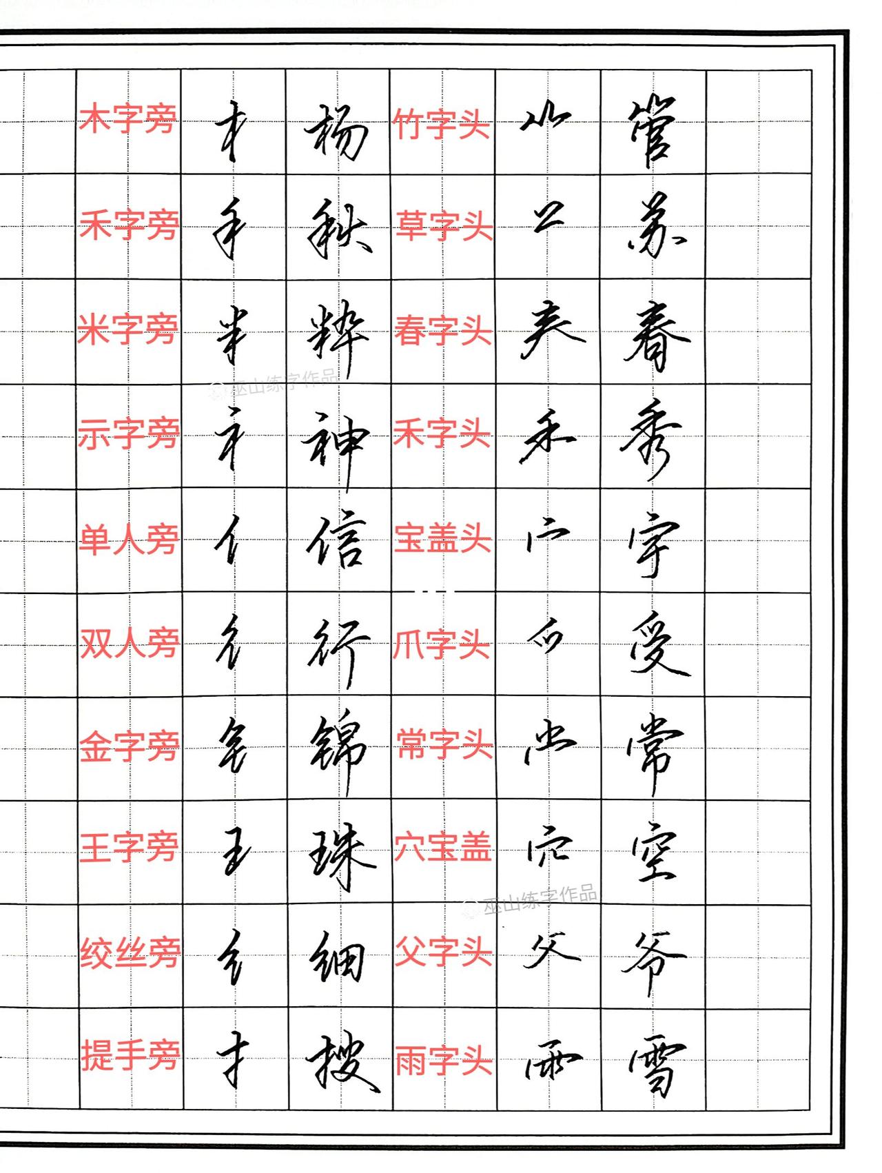 练字 行书 手写 硬笔书法 巫山练字作品