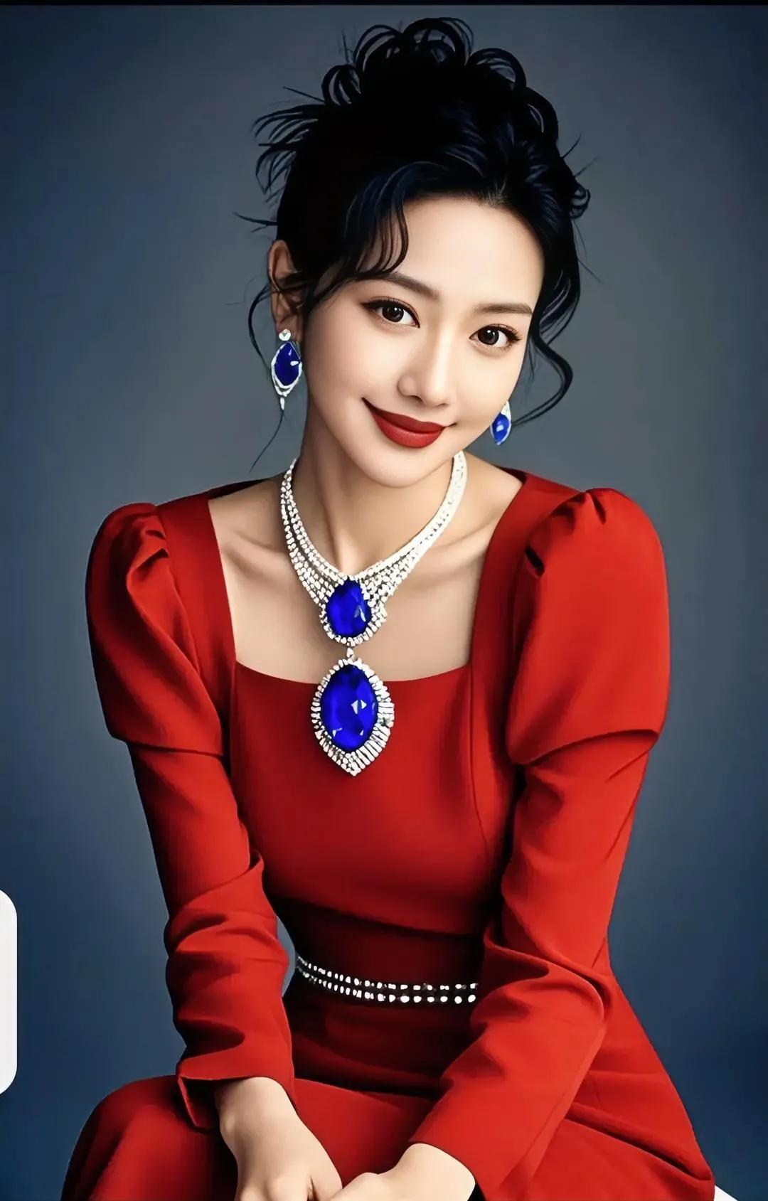 优雅红裙，闪耀珠宝，气质满分！💃💎✨气质女神优雅绽 高贵优雅美 优雅女神姿态