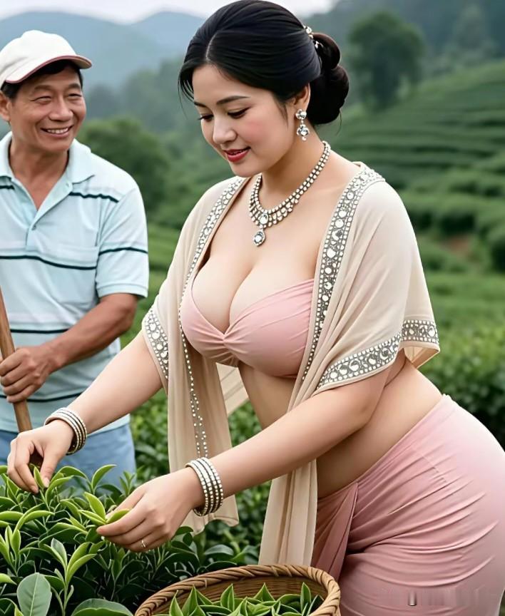 满庭芳·茶山赞贤媳
 
翠叠茶山，风浮新绿，晴光漫绕层冈。
佳人纤手，轻撷嫩芽香