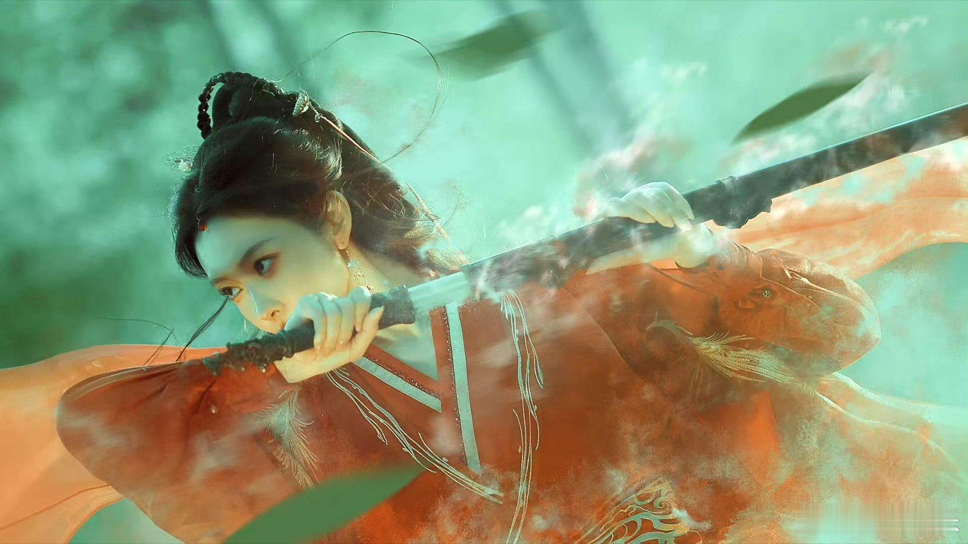 宣璐武侠女主具象化宣璐武侠小说女主走进现实 竹林光影交错，宣璐一袭红衣翩然。含泪