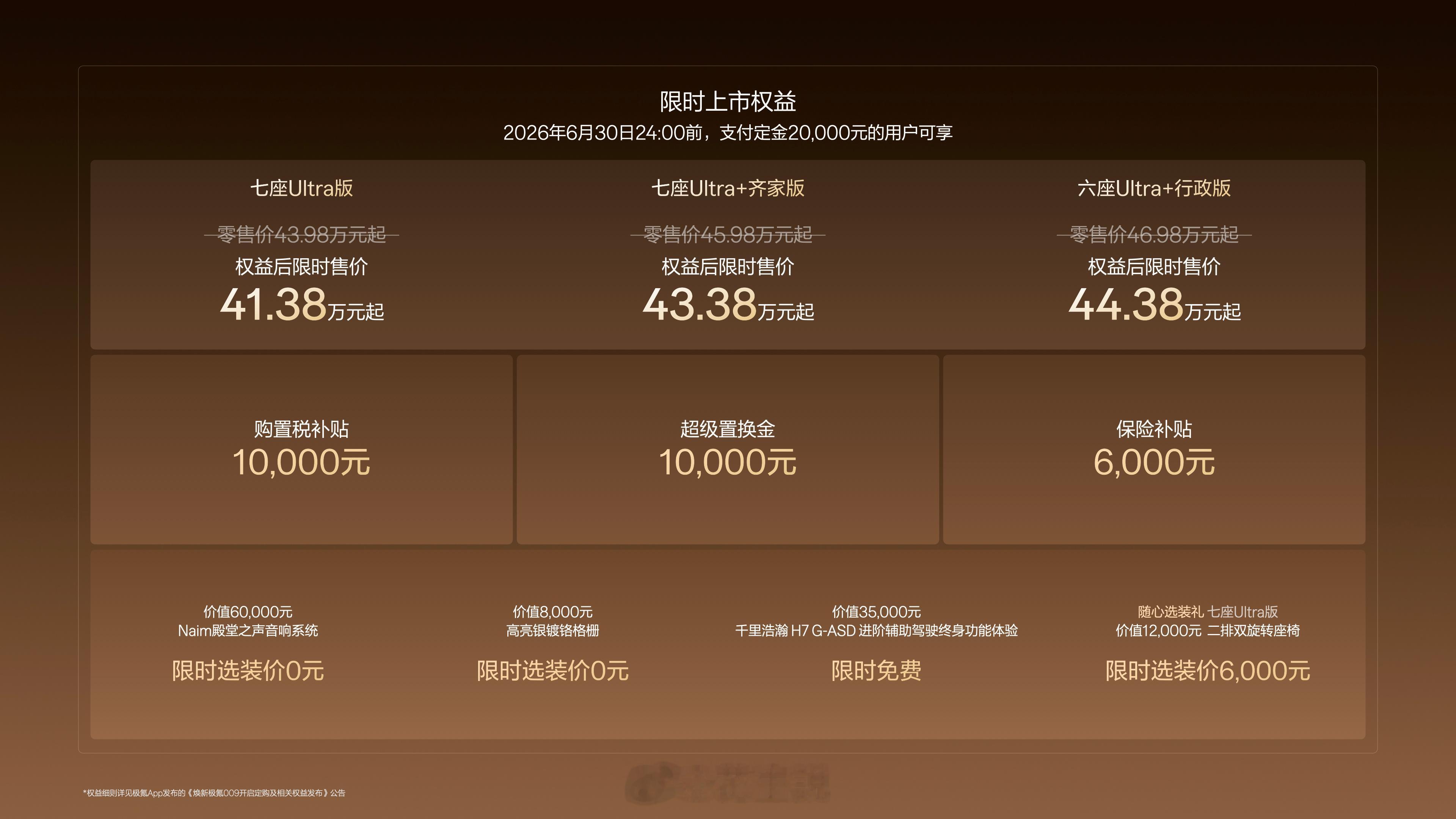 焕新极氪009正式上市  ，限时售价41.38万元起5月20日起开启交付焕新极氪