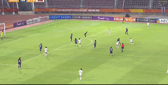 U20女足亚洲杯中国女足在比赛第29分钟禁区外远射破门，这个球真的远射的太漂亮了