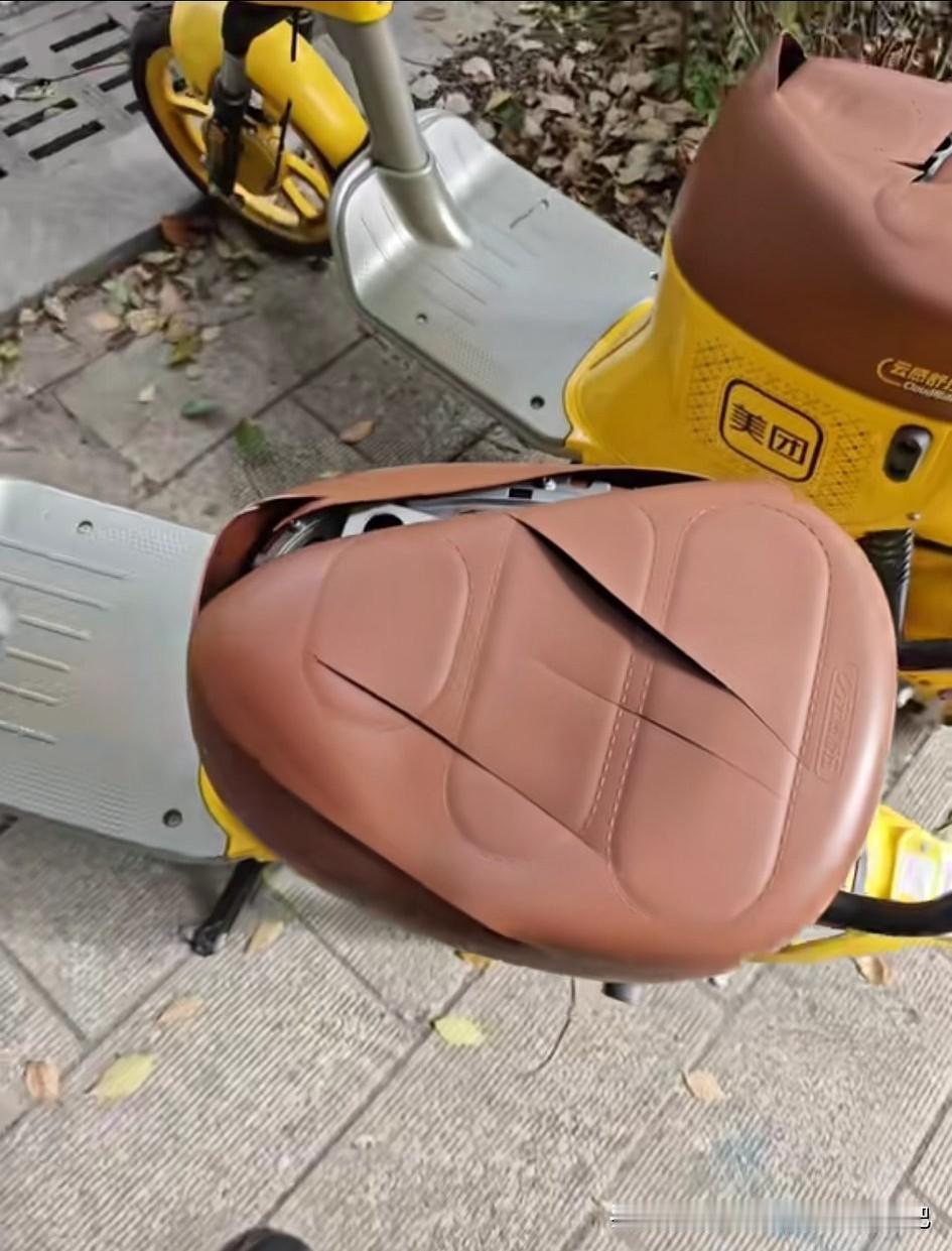 驻马店的共享电动车又被破坏了，有的把座椅给划烂，海绵给掏走，还有的把刹车线给剪断