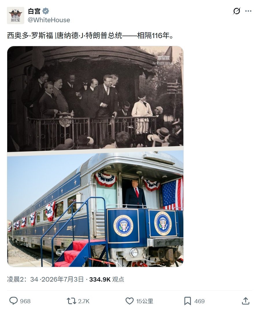 白宫将特朗普比作西奥多·罗斯福。热点观点