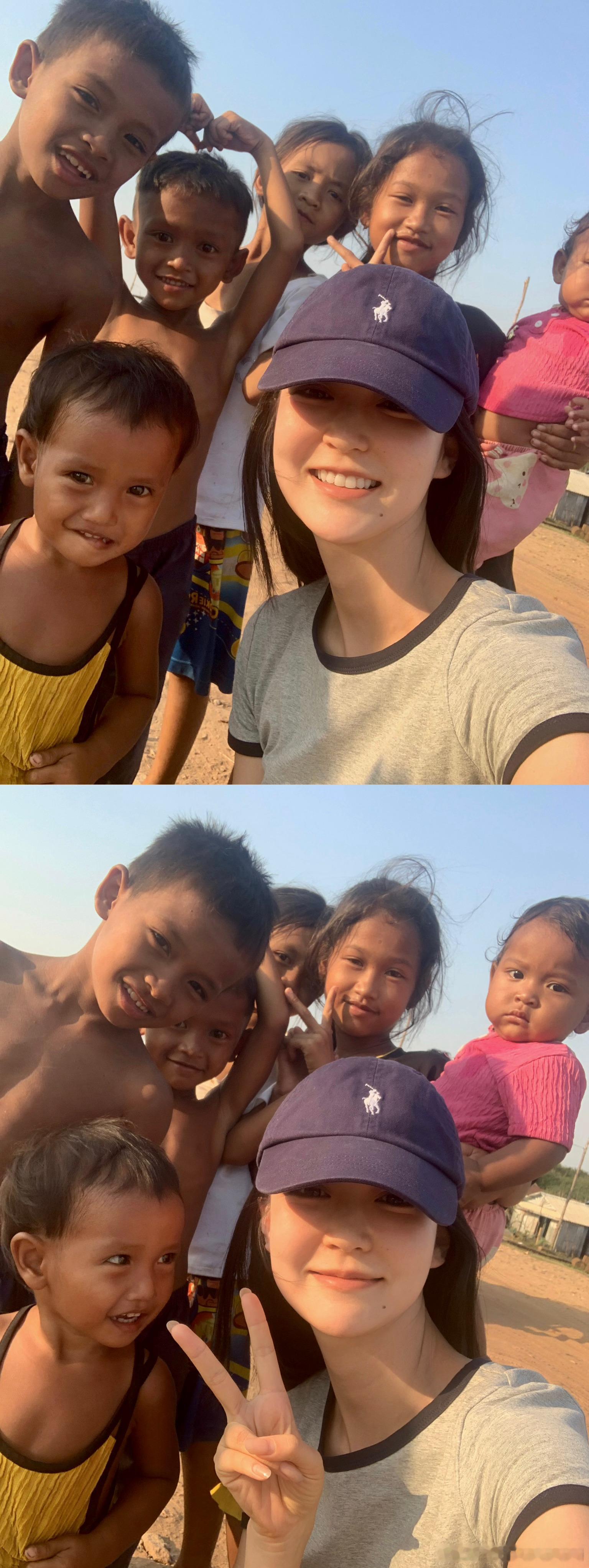 在柬埔寨暹粒 去看日落的路上经过一个小渔村 很多小孩儿光着脚丫四处奔跑着 向导说