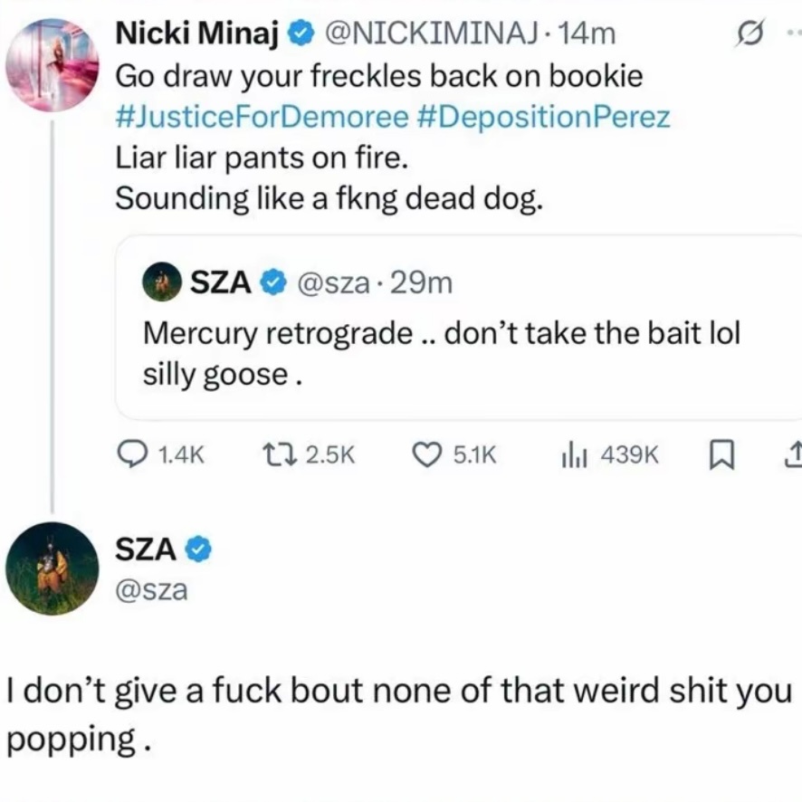 OMG💥麻辣鸡Nicki Minaj//SZA 正式开撕！我🐔又多一个敌人?
