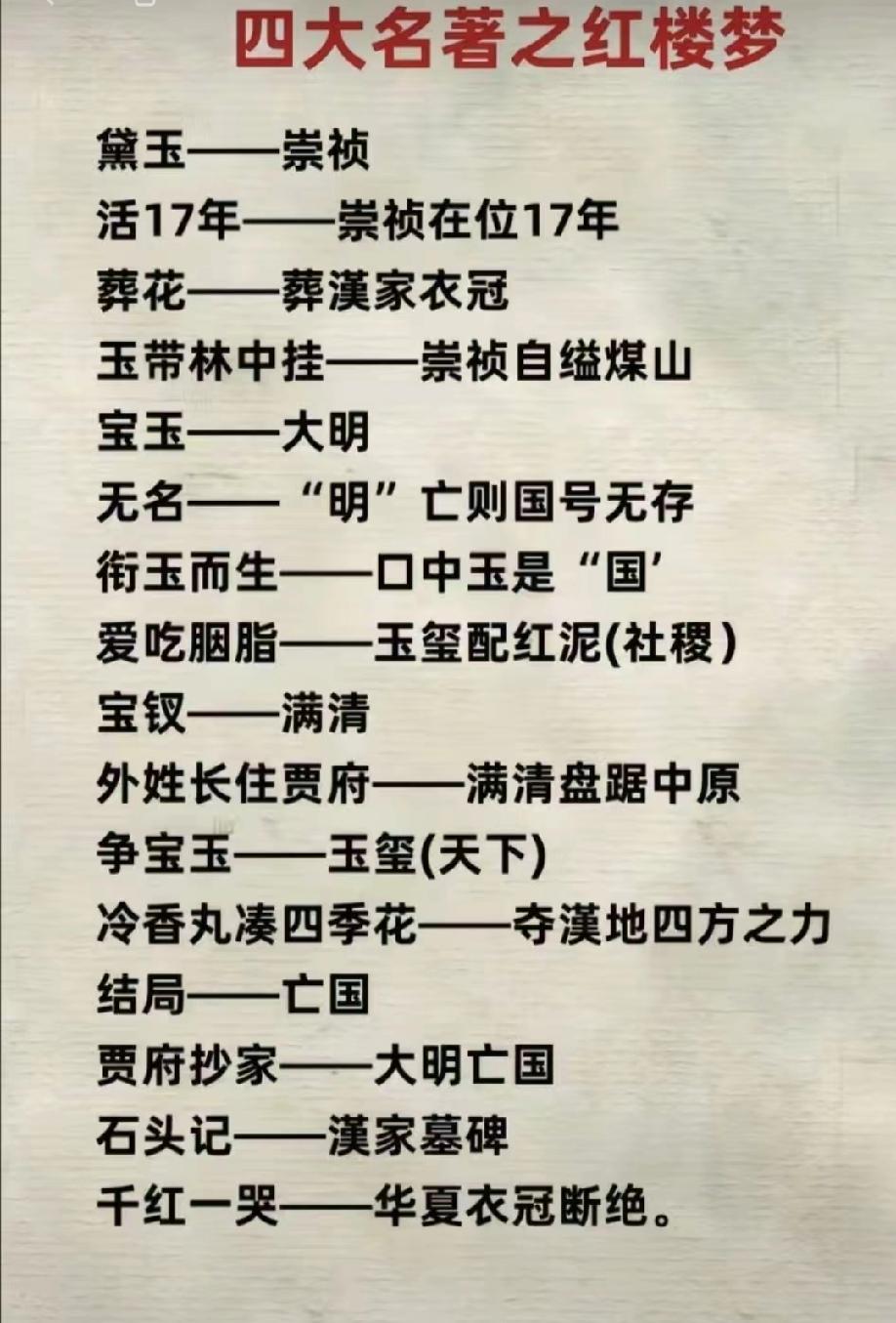 红楼梦 朱楼梦 寓意明亡清兴