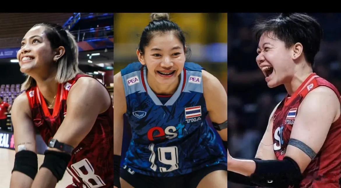 #世界女排2024VNL# 
泰国女排海外联赛选手阿耶查拉蓬，查出昂和维帕威遭遇