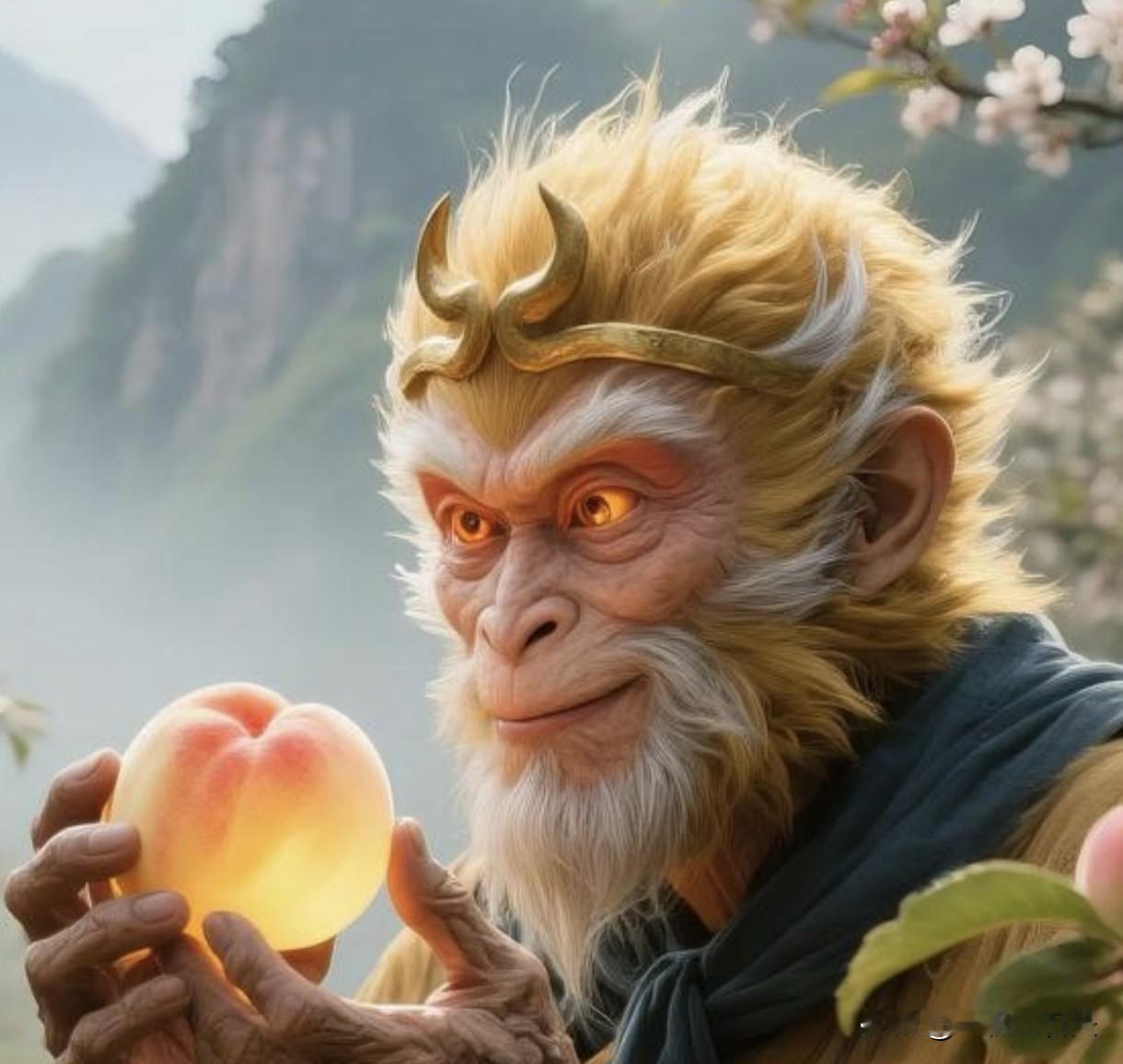 孙悟空求乐送礼给猪八戒
       面对孤灯，揣杯苦酒，夹支熄烟，满地桃核，傻