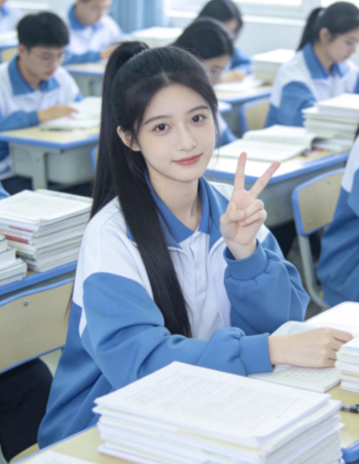 你见过最美的高中女生是什么样子的只能说高中时期会打扮的很少，长得好看的基本都是素