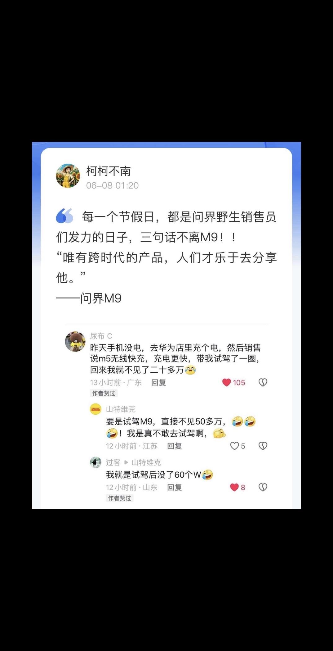 端午安康，每一位问界M9的野生销售员们！