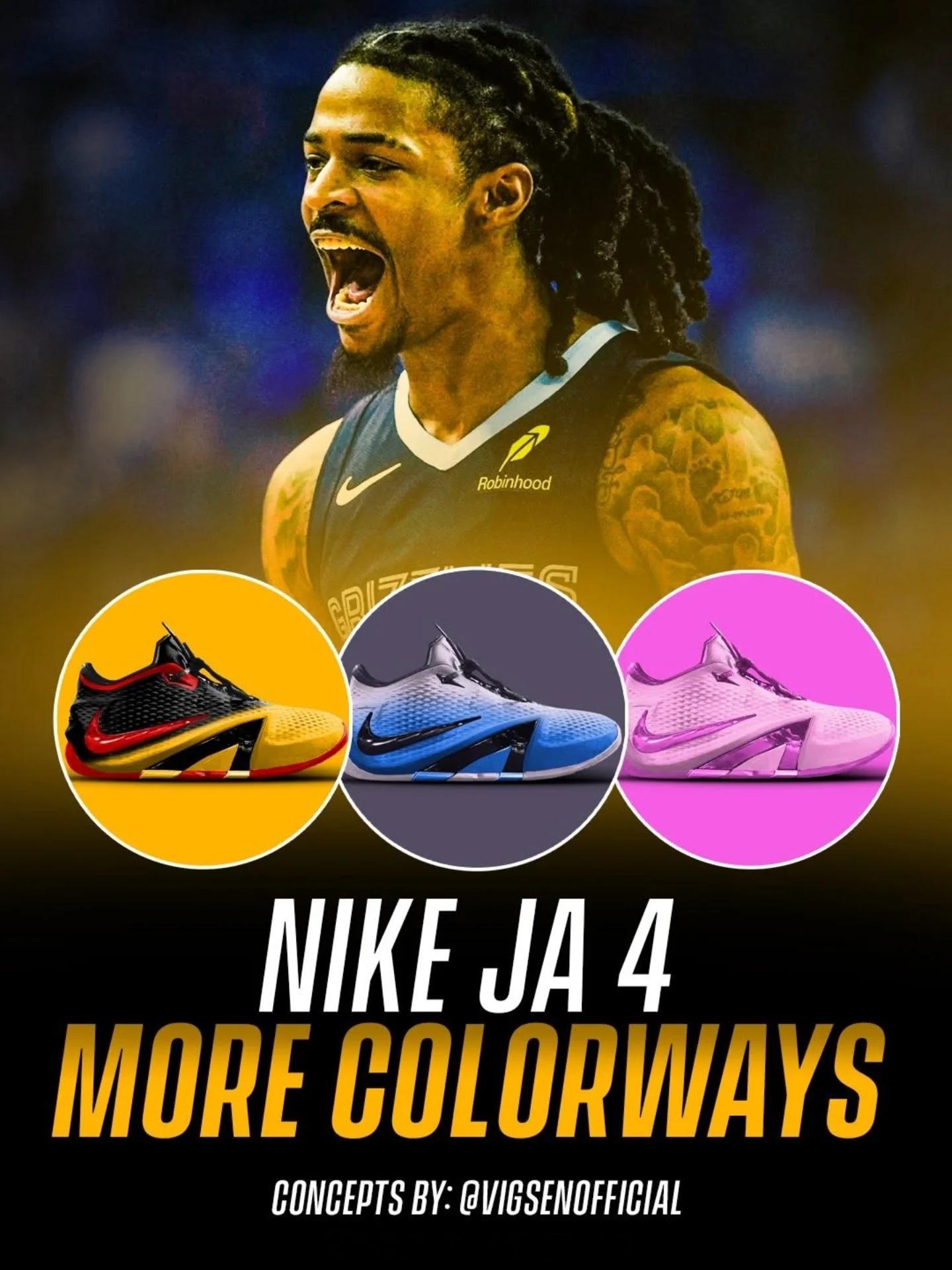 莫兰特 Nike Ja 4更多配色，有没有你喜欢的一款？莫兰特莫兰特四代nba季