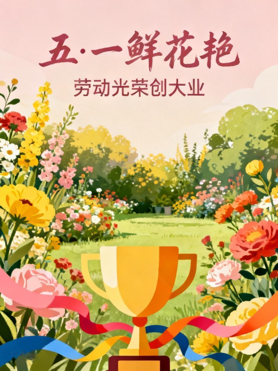 《“五，一”鲜花艳》
又是一年”五，一”节，
百花争艳鸟欢歌。
劳动光荣创大业，