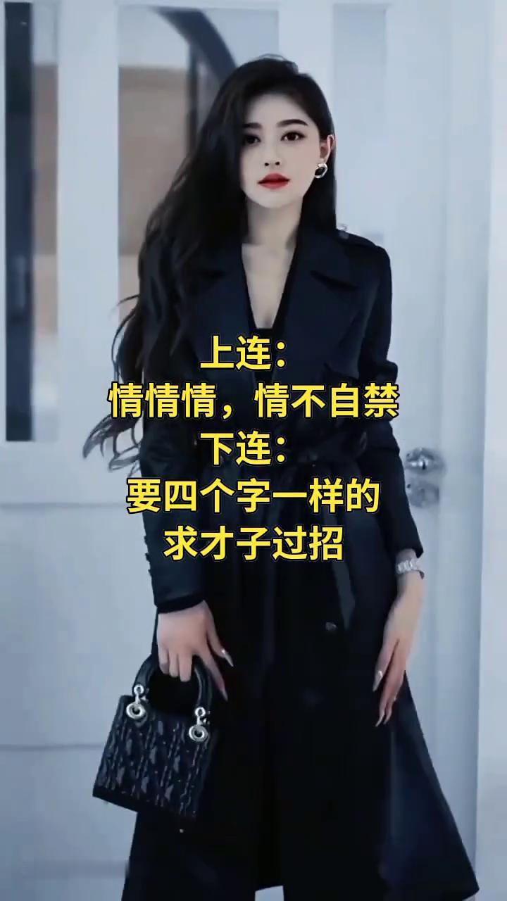 上连：情情情，情不自禁。下连：要四个字一样的。求才子过招。
视频由AI技术合成。