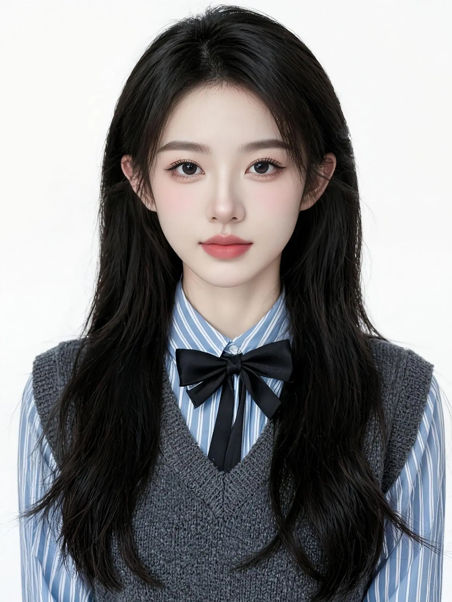 我的粉丝姐妹要求白底证件照，露出耳朵