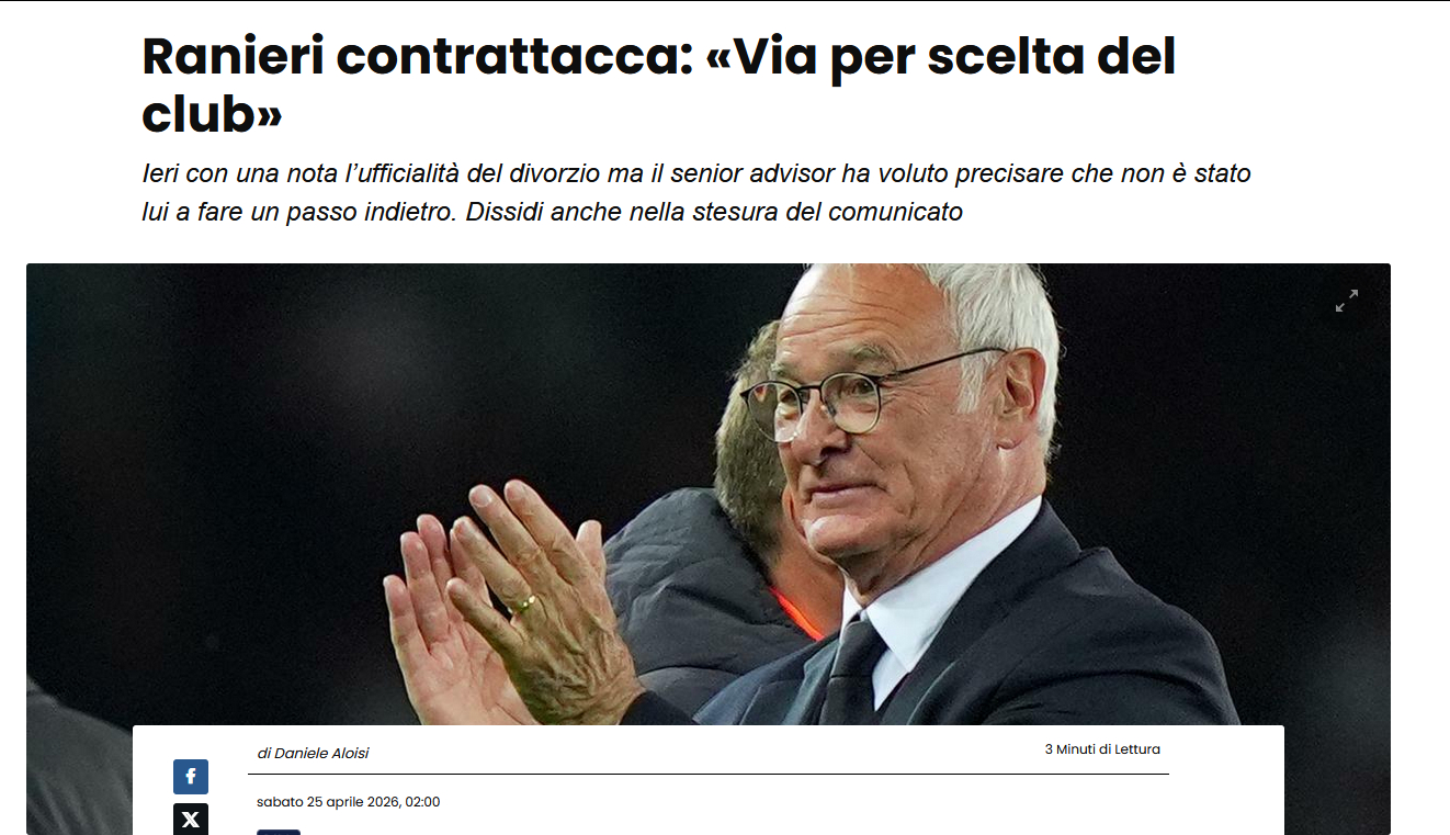 今天信使报Aloisi+Carina发了一些揭秘文章，好几个劲爆消息，拉涅利曾推