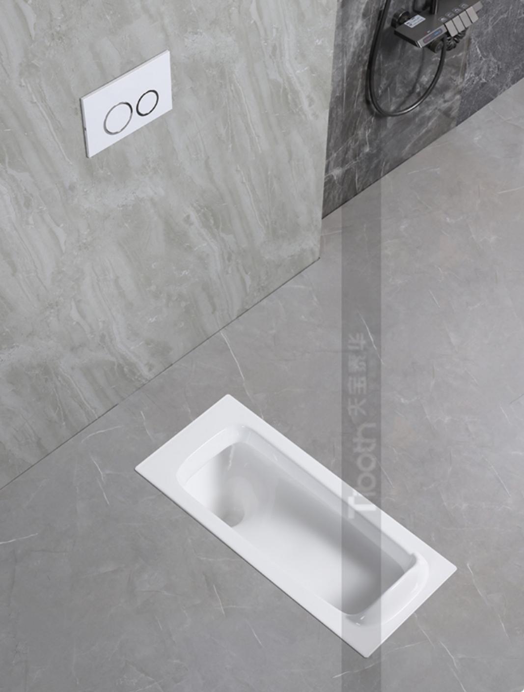 横排科技蹲便器。超大号，大码尺寸。认准内空长度58cm,前端净空深度1...