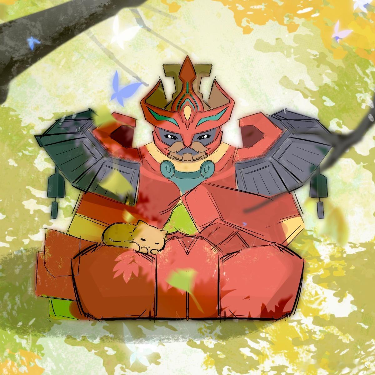 王者荣耀[超话]  画了盾山的新皮肤……盾山好，小猫也好🥺超话同人绘画大赛王者