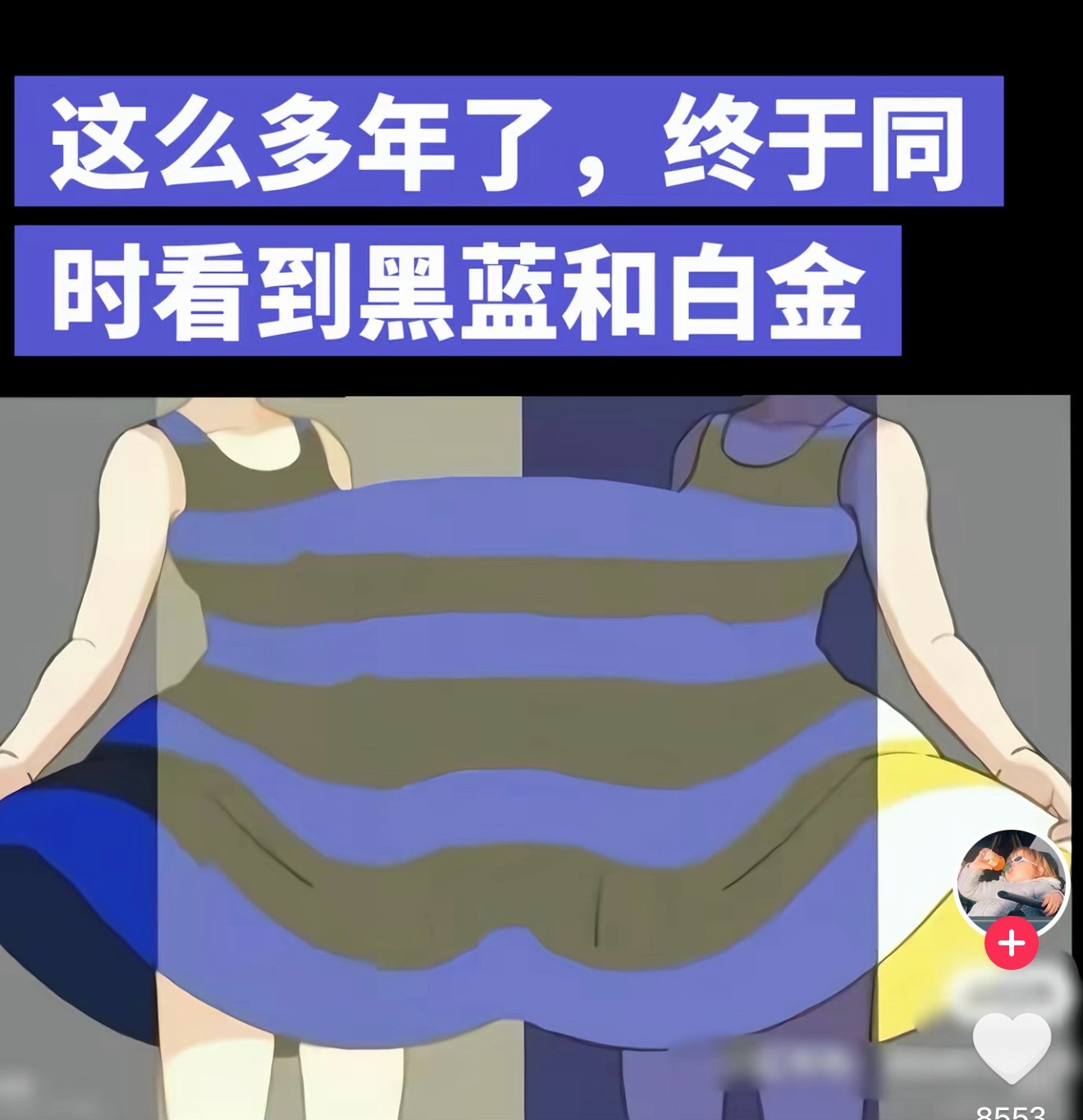 这么多年了我终于在这条黑蓝裙子上看到了白金 