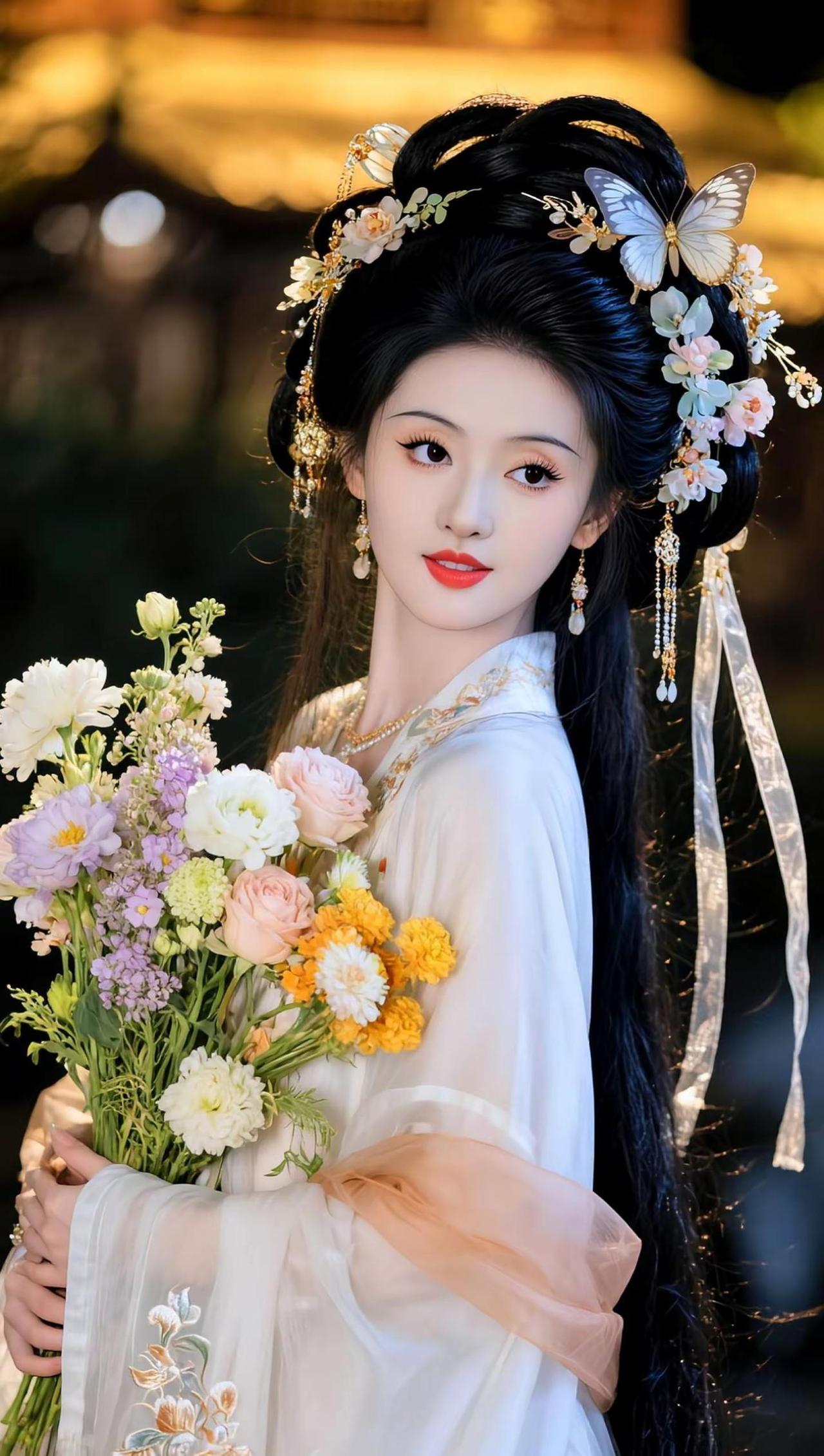 头发好浓密啊
