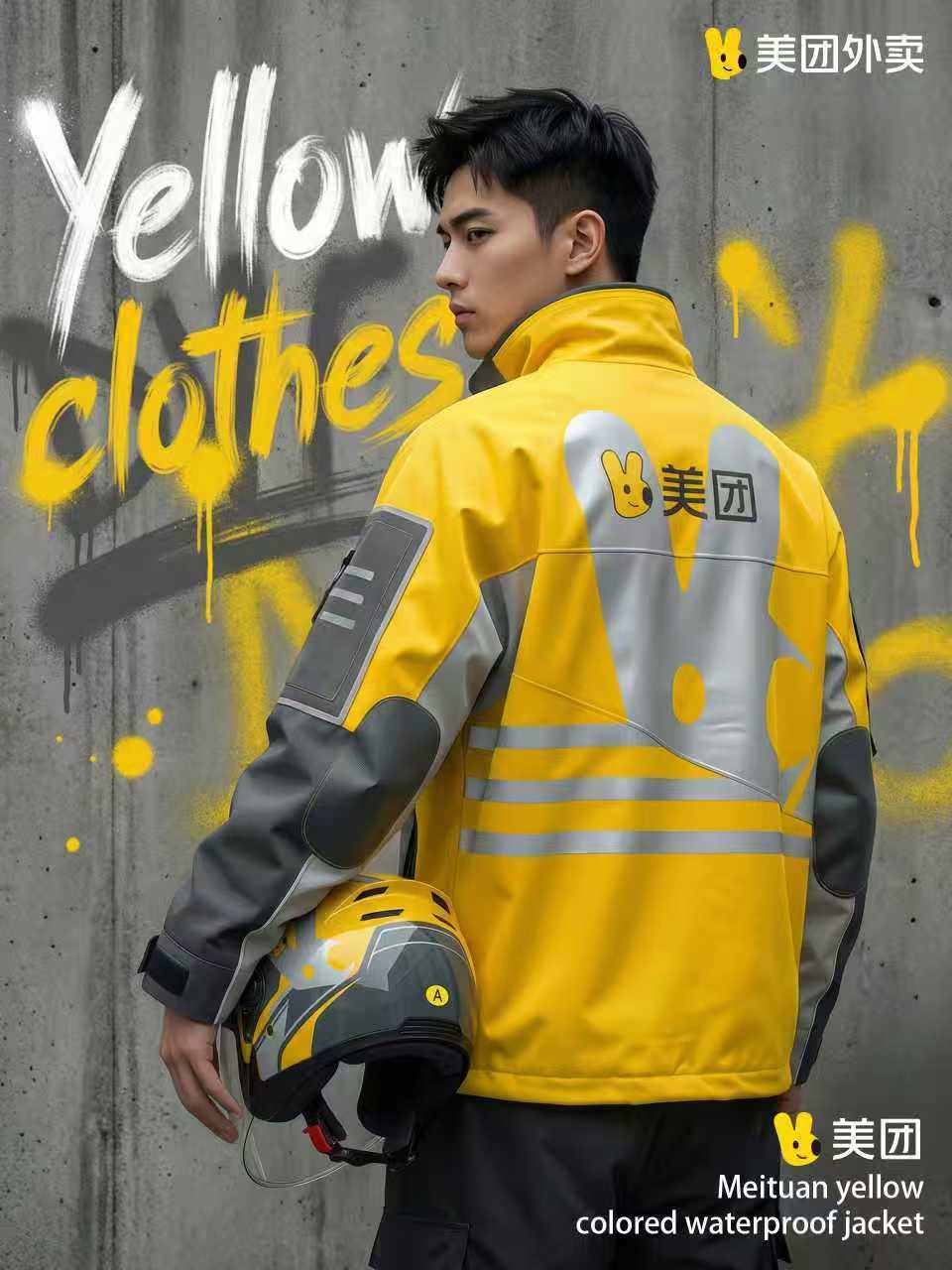 黄衣服大赛反光条设计上大分 在美团黄衣服设计大赛挖到宝了家人们，之前觉得反光条平