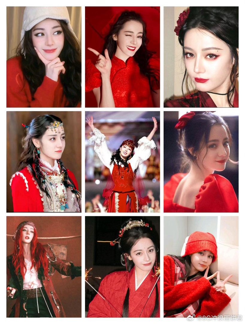 用调色盘打开迪丽热巴迪丽热巴每种颜色都适配的女人 红色是惊艳，白色是清冷，黑色是