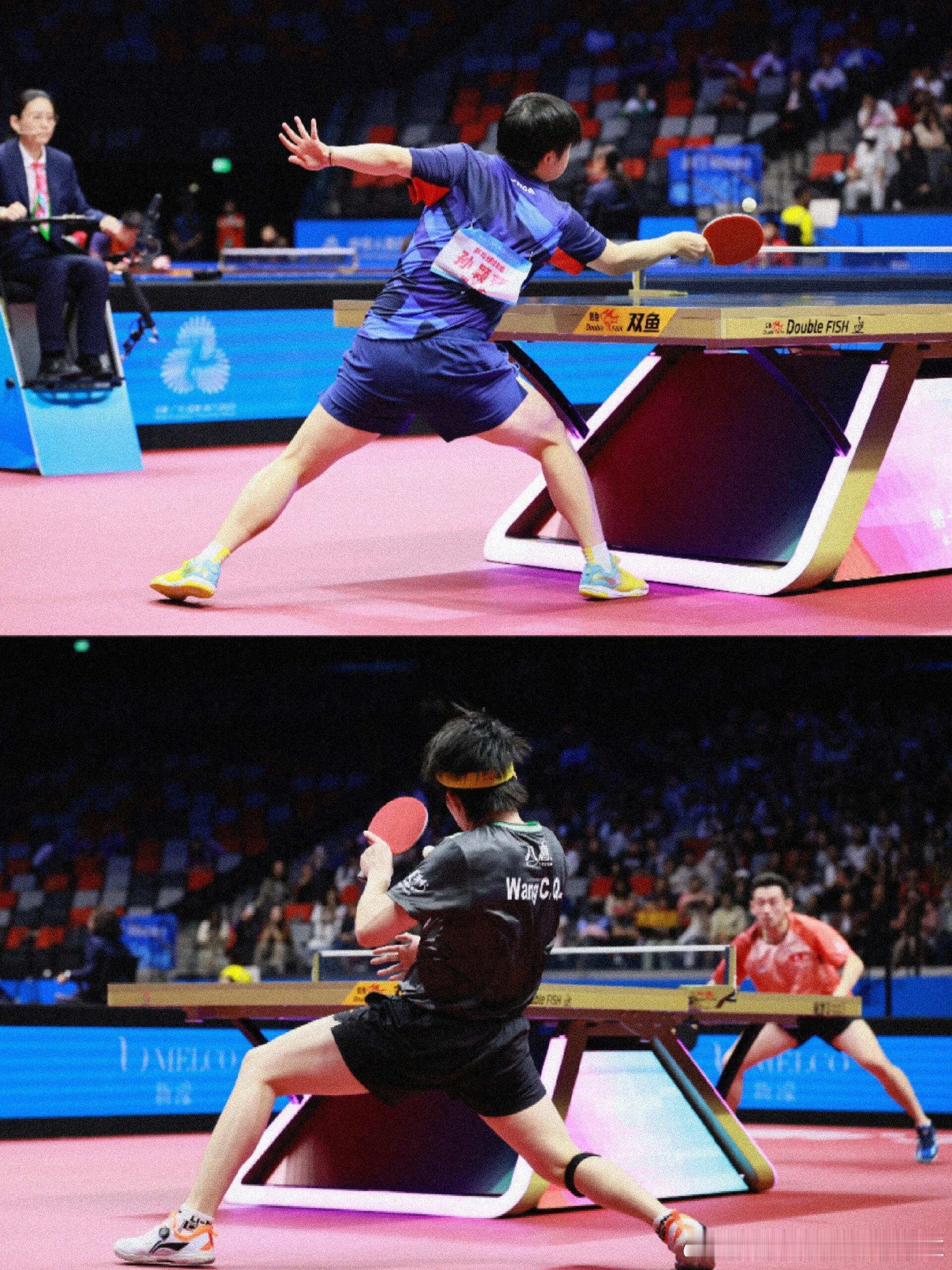 战斗状态下的 王楚钦孙颖莎这动作太帅了！！