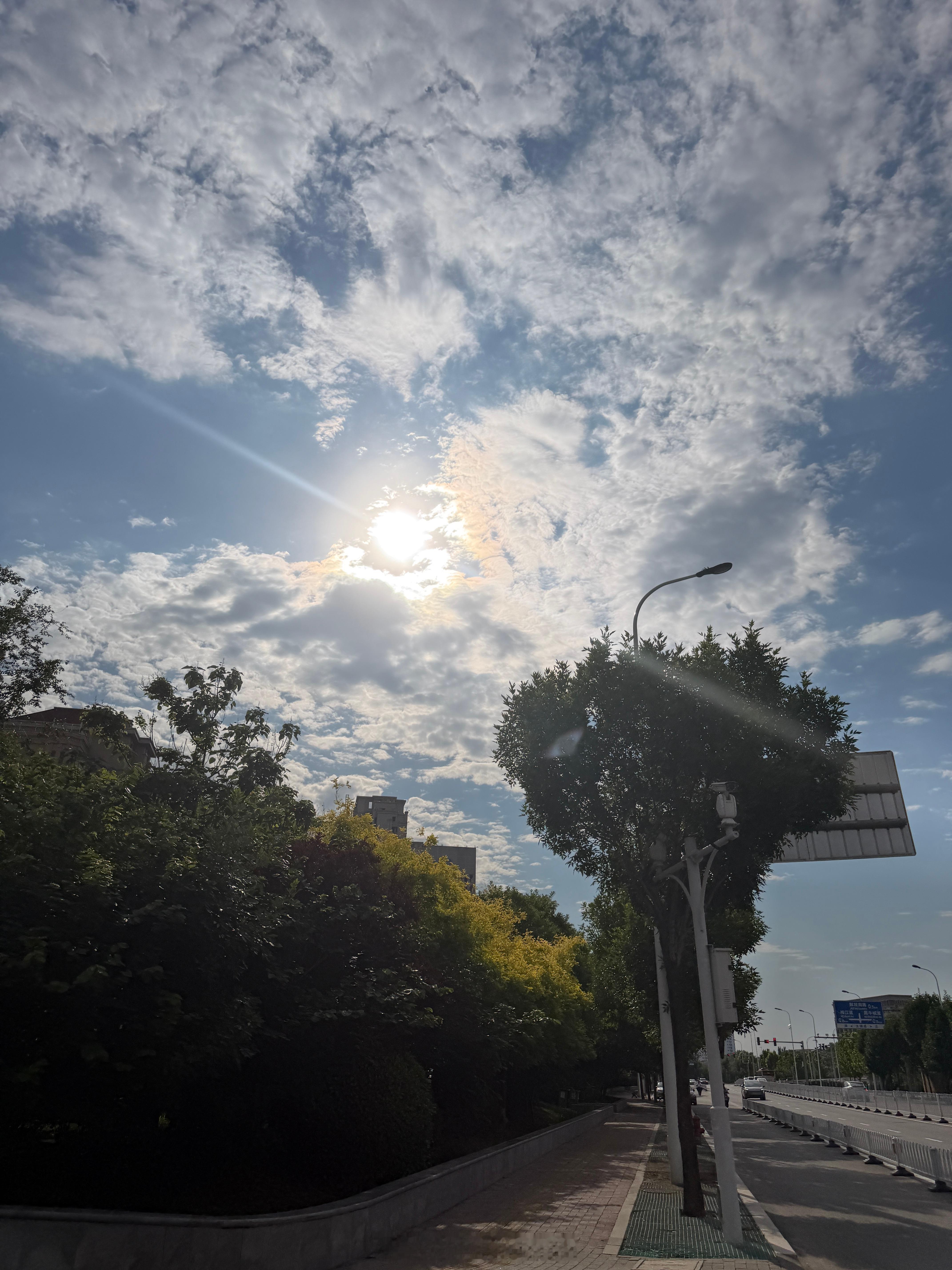 我看阴天，就走路接闺女放学，嘿，您猜怎么着？？太阳出来了