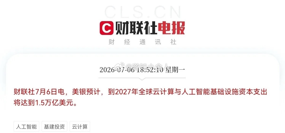 利好来了！美银最新的预测炸了晚间6点52分，美银发布了一条让全市场都兴奋不已的大
