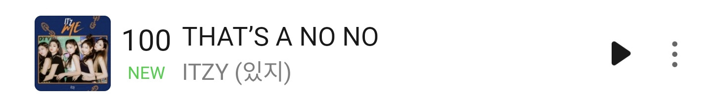 ITZY《THAT'S A NO NO》首次进入Melon TOP100ITZY