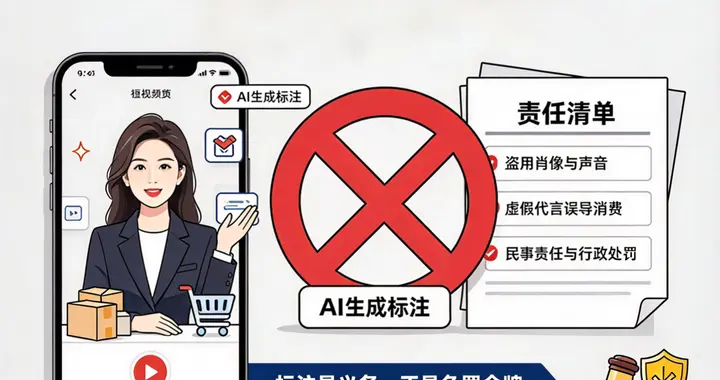 果然财评|AI标注不等于免责！盗脸带货该算的账一笔都不能少