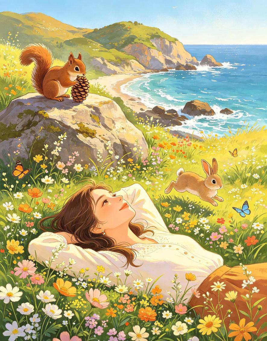 我经常会想，要是能去一个无人的孤岛上居住，就我一个人，与世隔绝，岛上山花烂漫，与