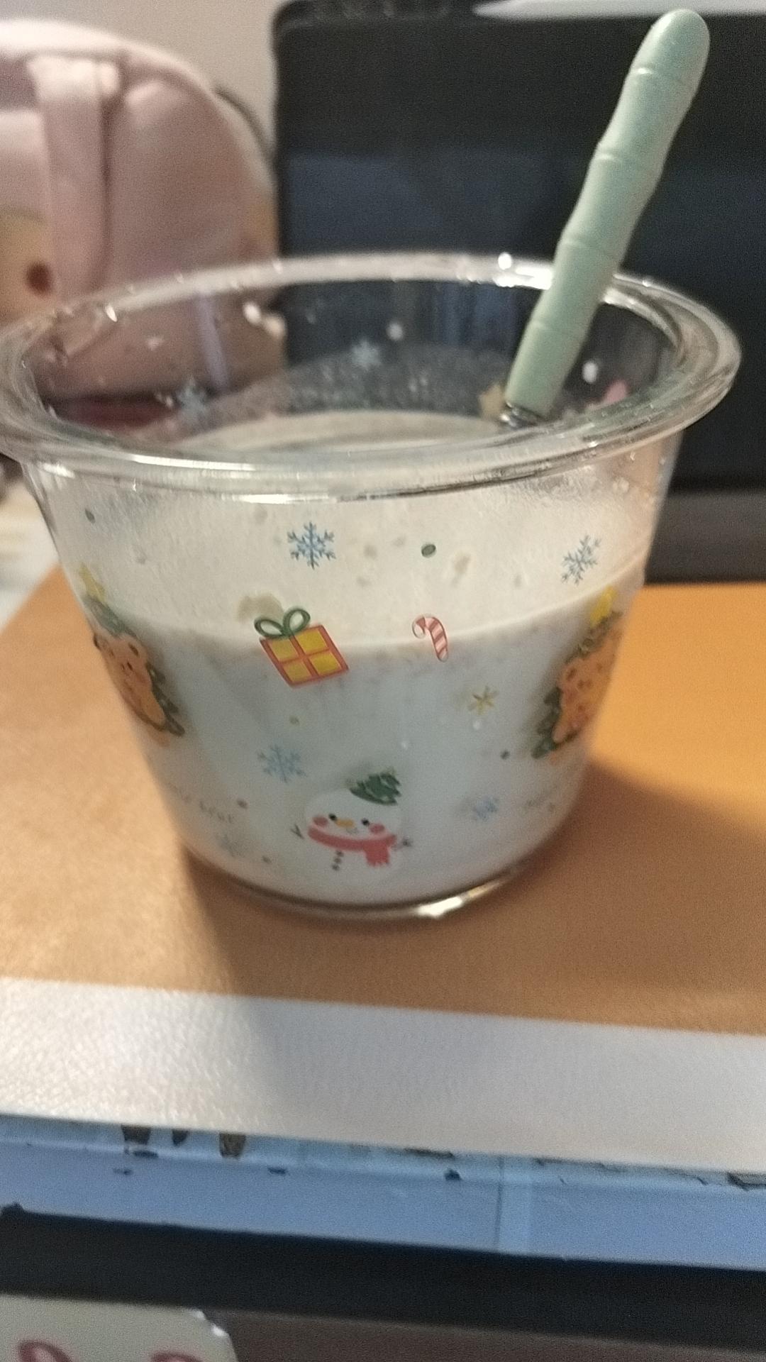 麦片加奶double，直接喝拉了