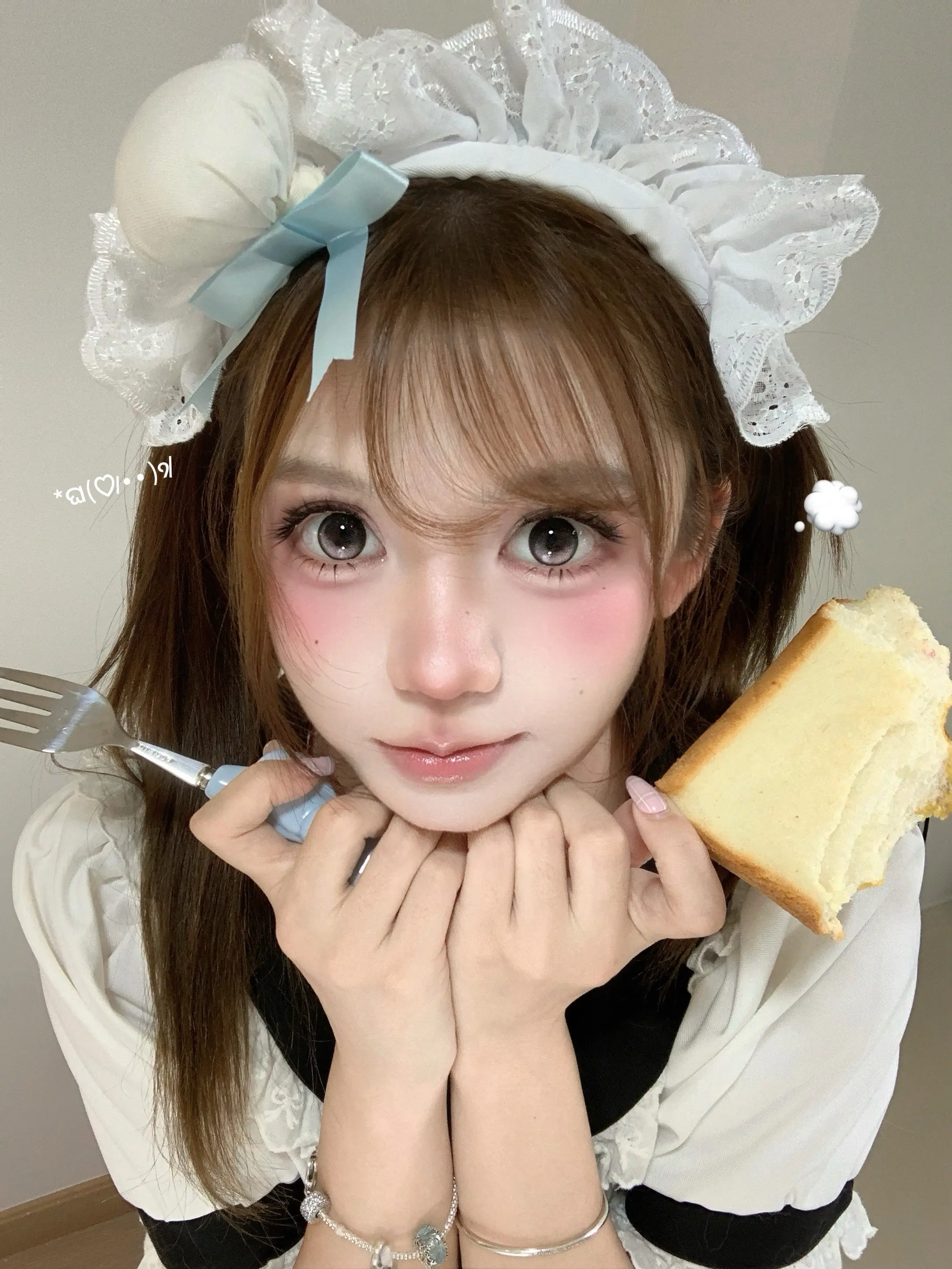 好美萌嘟小蛋糕⁺₊🩵₊⁺   𓂂𓏸。粉灰调大直径美瞳，打造无辜柔...