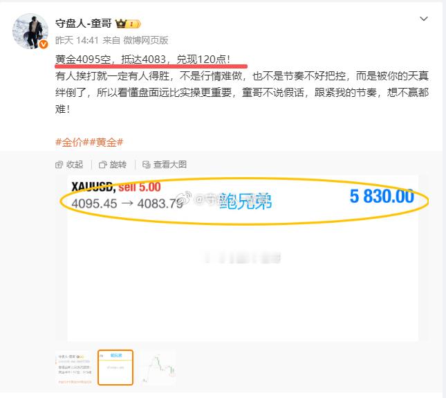 复盘：6月24日（周三）微博记录获700点！黄金4070空→ → → 4055平