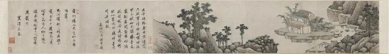 沈周《竹林图卷》：茅房三间一高士，读书抚琴乐无穷 ​​​