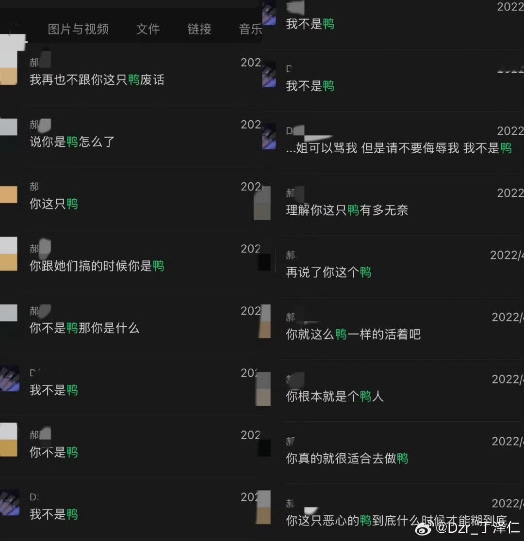 问:丁泽仁与唯一的姐的聊天中总共出现了多少次“我不是鸭”